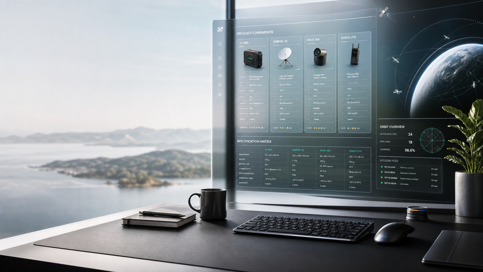 Speconaut research workspace with product specification panels